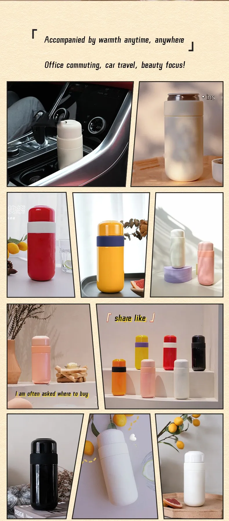 Cg New Patented Creative Hot Bouncing Cup 316 Stainless Steel Accompanying Water Cup Portable