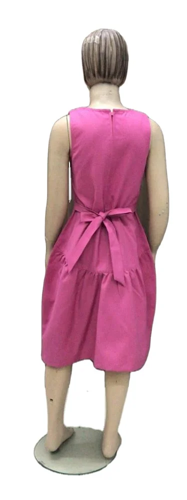 Customized Logo Good Quality School Uniforms for Saudi Arabia Girls Sleeveless Frock Dress