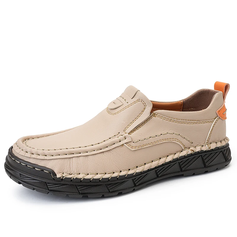 Factory Supply Italian Handmade Comfortable Office Men Genuine Leather Dress Shoes Large Size Business Leather Loafer Shoes