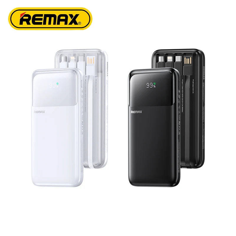 Remax FCP-1/2 Custom Fast Charging 20000mAh Power Banks With Digital Display Portable 10000mAh Power Bank with Cable