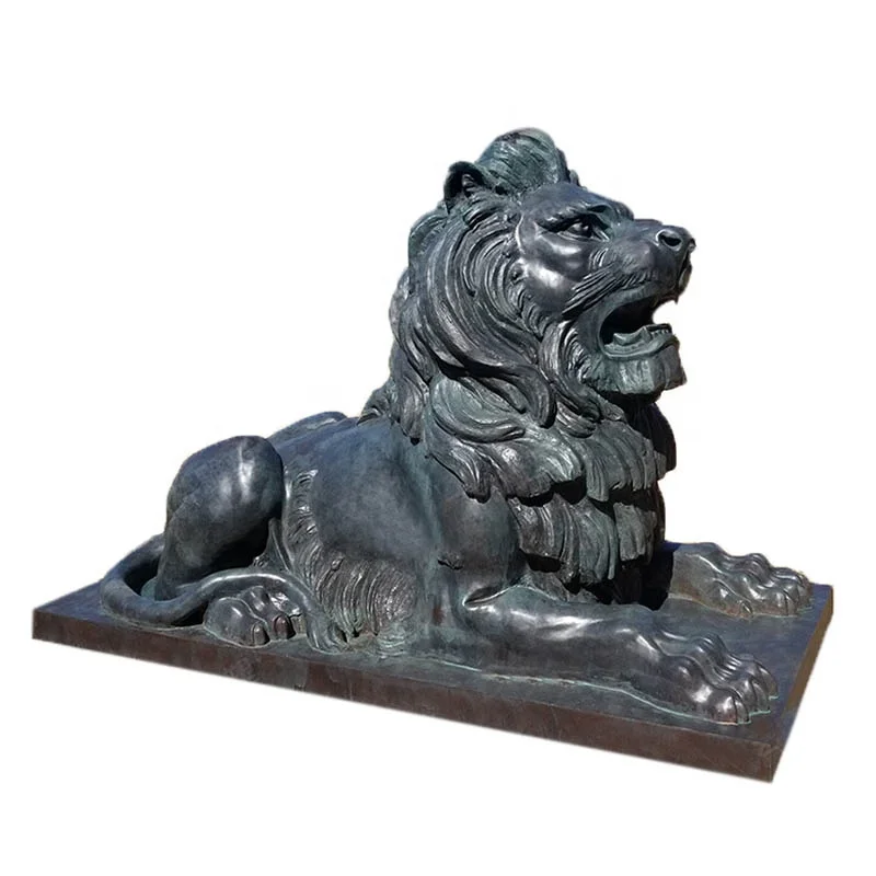 銀行のドアの装飾のための有名なアンティークブロンズHSBCライオン像