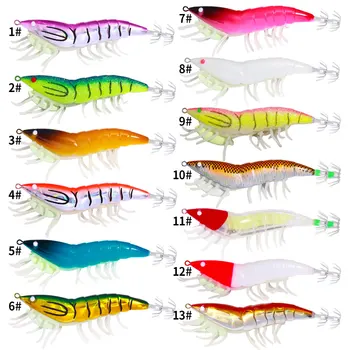 Cheery Wholesale SJ026 Luminous Shrimp Shaped Baits 12cm 20g 3.5# Saltwater Squid Jig Fishing Lures Plastic Ocean Boat Fishing – Metal Jig – view 3