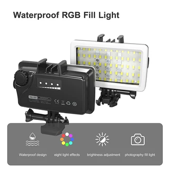 SL-20 Rechargeable LED Video Light for Gopro 5000-6000K Portable LED Camera Light Waterproof RGB Fill Light detail image
