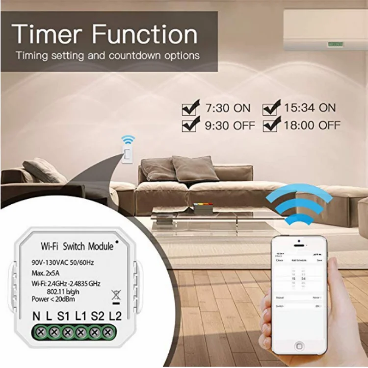 Оптовая продажа с завода система умного дома Domotica IOT Wi-Fi Zigbee реле ВКЛ./ВЫКЛ. выключатель 10 А настенный L