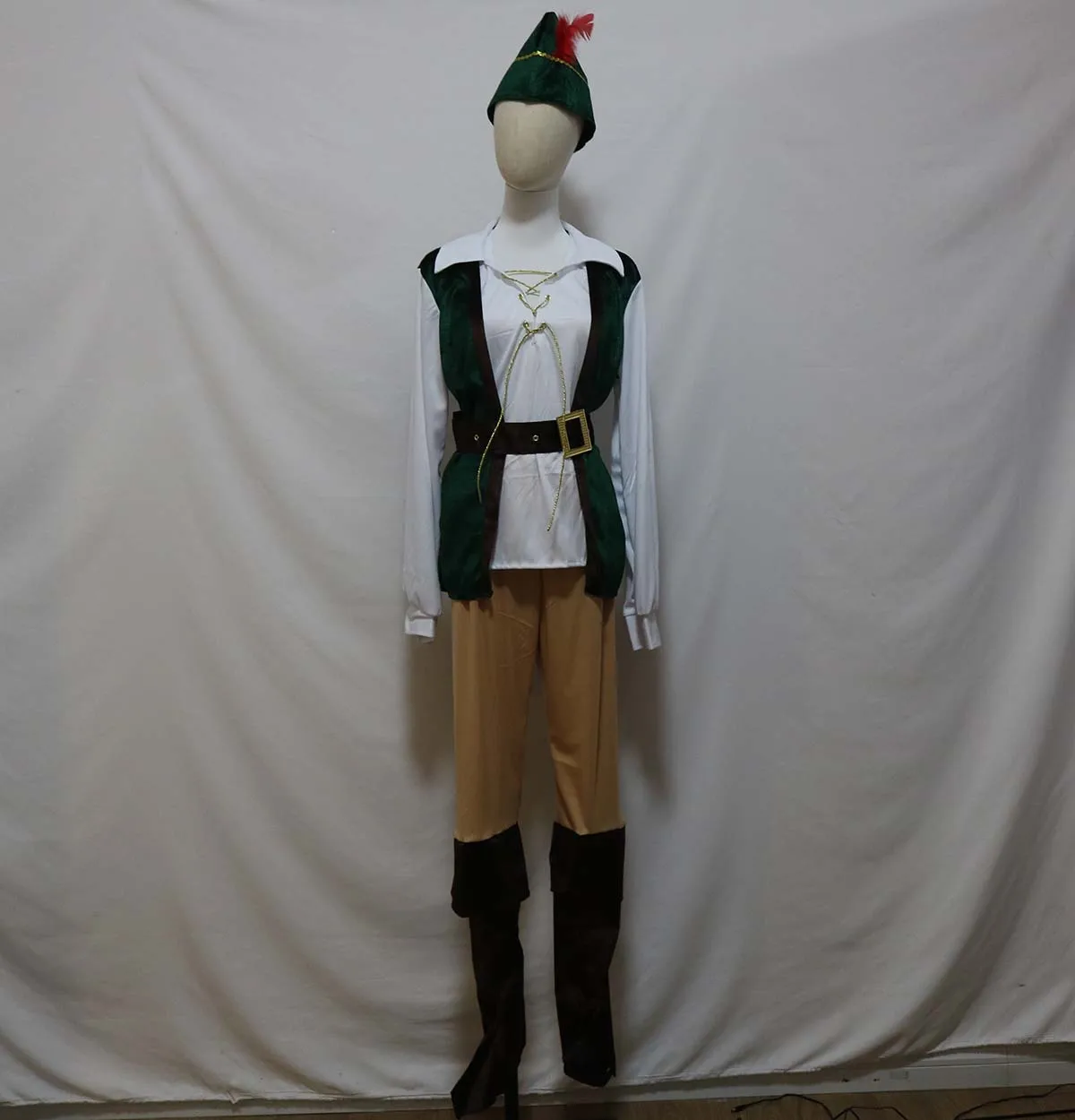 카니발 할로윈 숲의 왕자 사냥꾼 코스프레 의상 성인 남성 로빈 후드 피터팬 의상 DISP-008