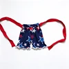 Red White Blue Star Ruffle Tie Shorts