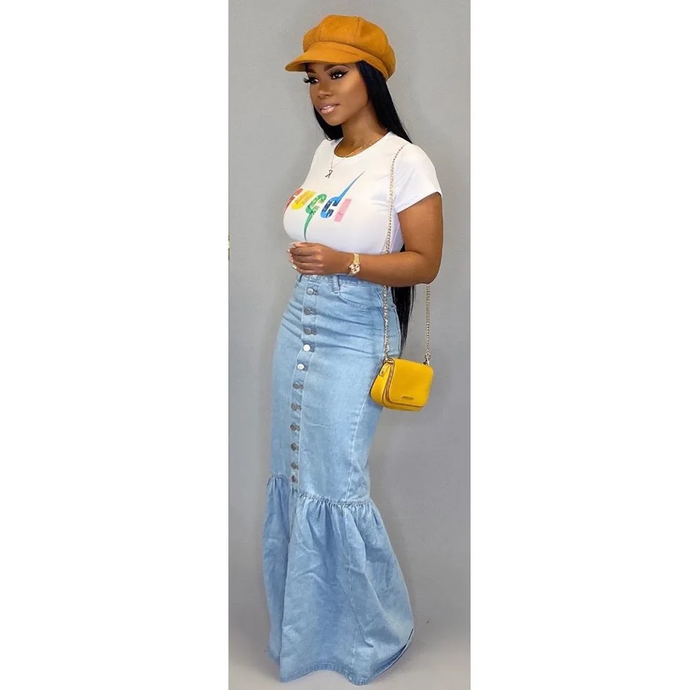 Best Design Tight Solid Color Women's Cute cowboy Bud skirt woman summer skirts new arrivals 2021 women's long skirts