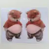 Autocollant imperméable ventre de chien Shiba - Paire de sachets OPP
