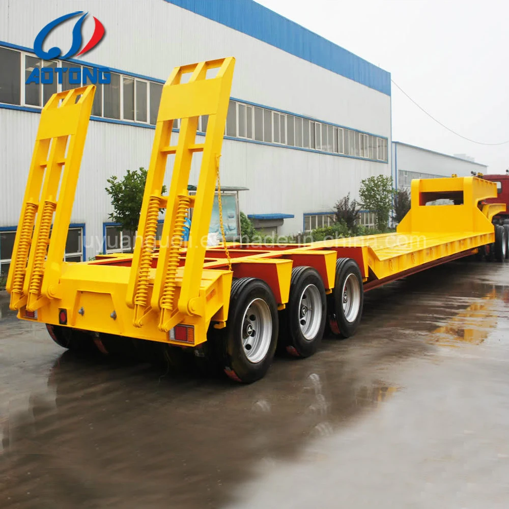 Multi Axles and Multi Line Special Trailer Heavy Duty Machine Carrier Lowboy 80 Tons Low Bed Trailers