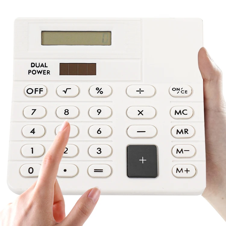 Simplified Dual Power Large Screen 8-bit Solar Calculator for Financial Accountants Office