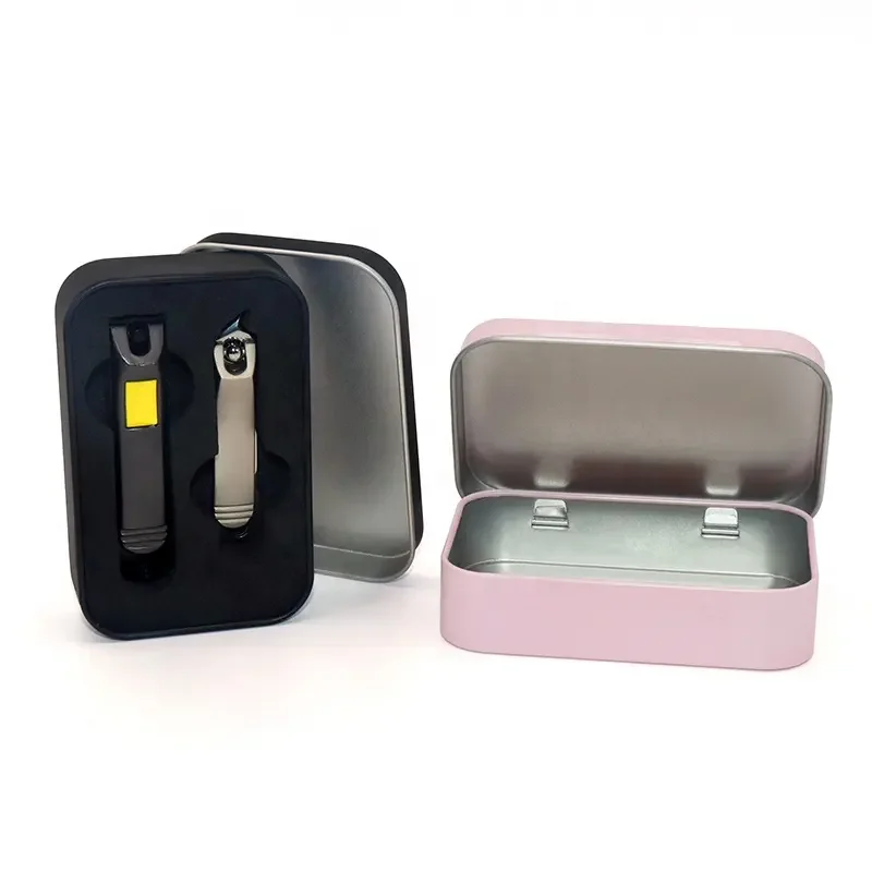 Custom Small Hinged Lid Cigarette Tin Case Gift Candy Mint Makeup Tools Storage Rectangular Container Metal Tin Box