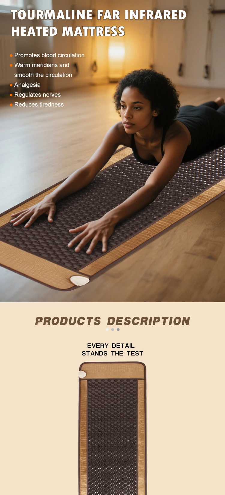 New Products Korea Tourmaline Mat Negative Ion Far Infrared Heating Mattress Physiotherapy Full Body Massage Mat With PEMF