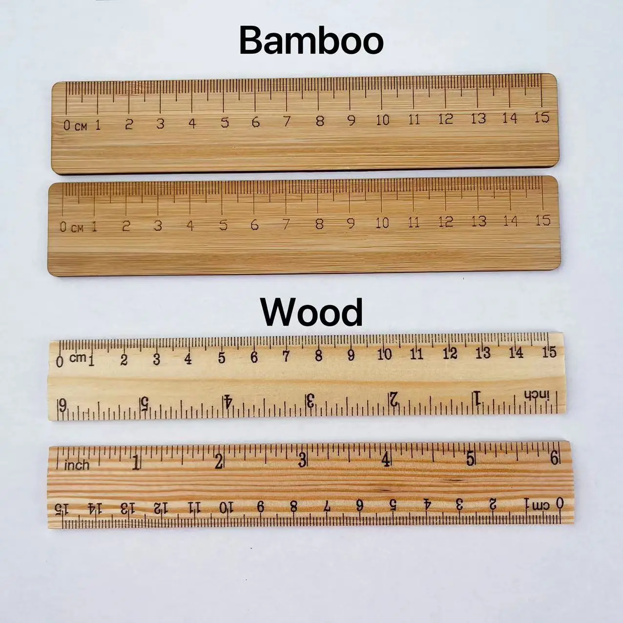 Fsc Eco Stationery Bamboo Wood Ruler 15cm 10cm 20cm 25cm 30cm For ...