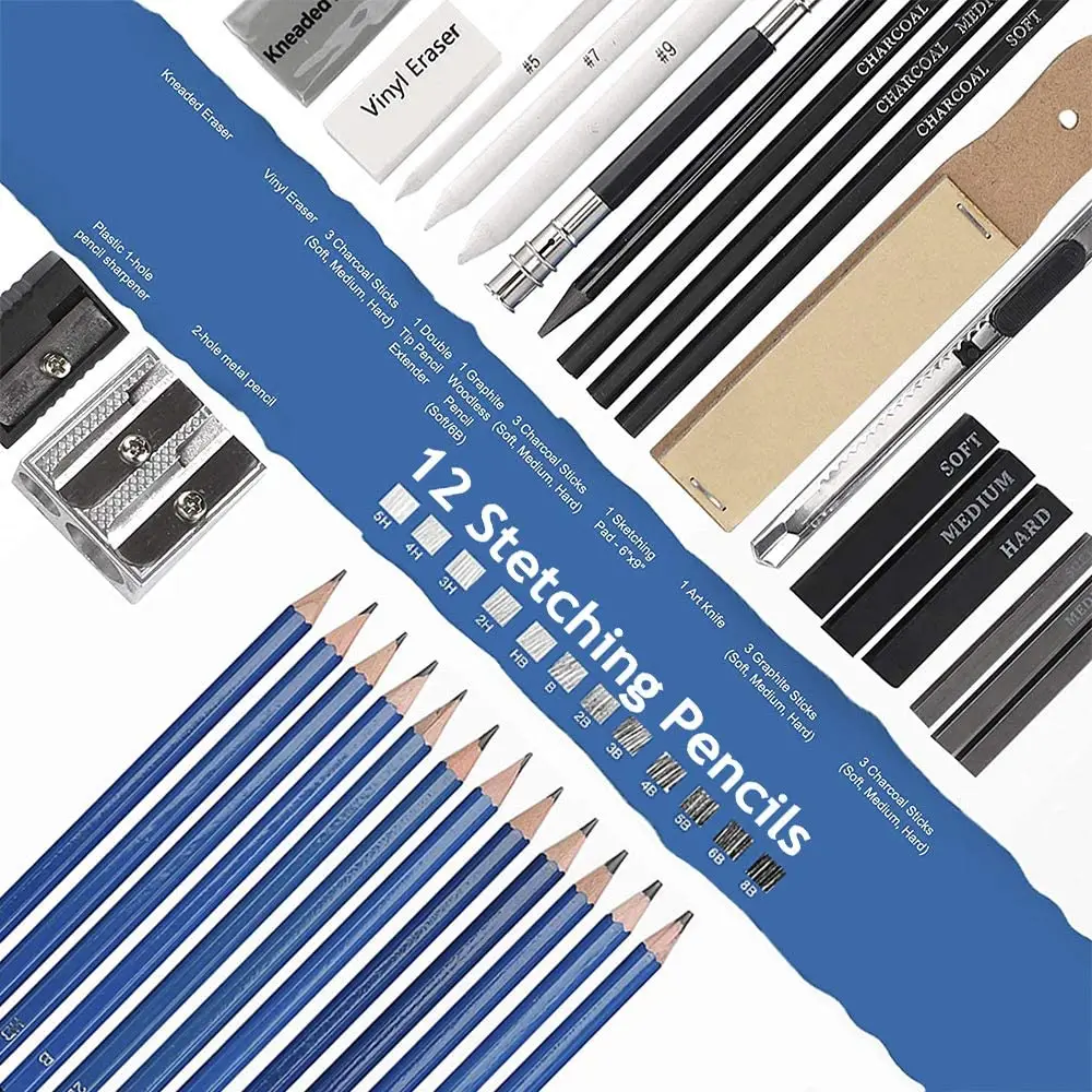 Professional 33pcs Sketch And Draw Pencil Set For Sketching And Drawing In  Nylon Case For Artist And Beginner - Buy Skething And Drawing