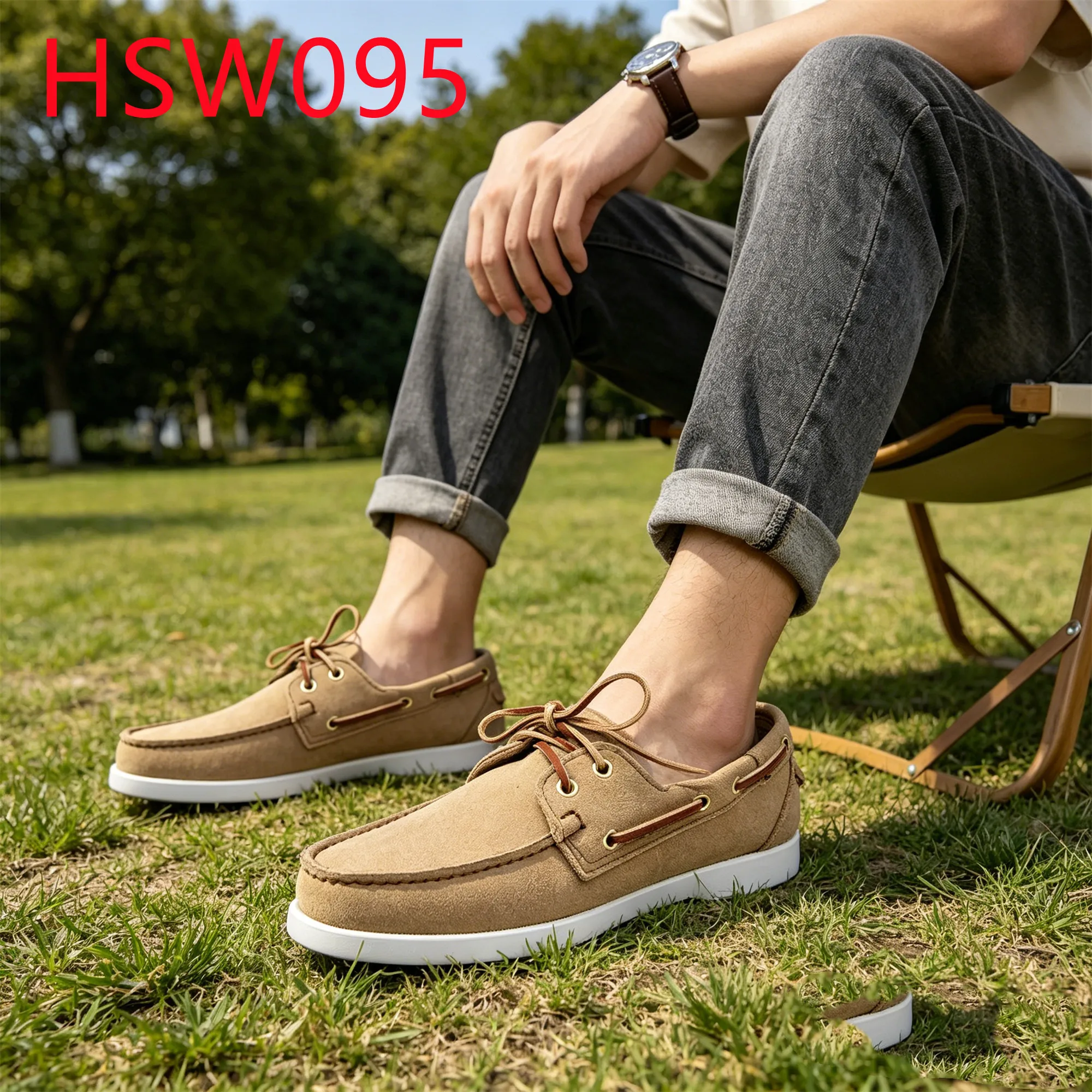 HY,Spain Popular Full Suede Leather Upper Black/blue/sand Color Boat Shoes Not Grind Foot Handmade Hua Singh Penny Shoes HSW095