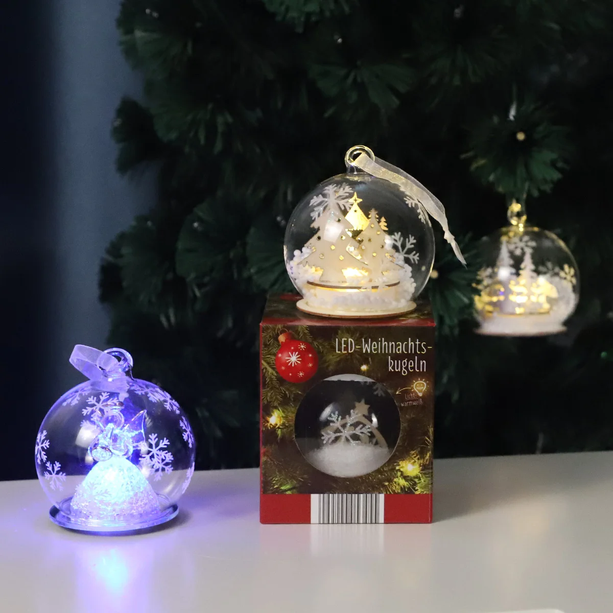 Christmas Hanging Decorative Ornament Lighted Glass Christmas Angel Holding Star Snow Globe Decorations Ball Ornament supplier