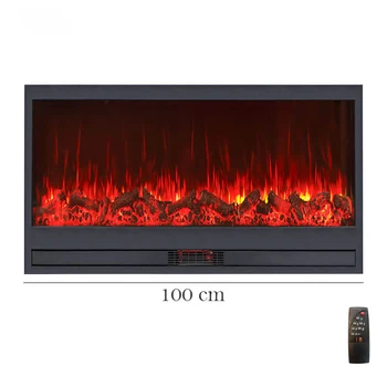 40" Super Large Decor Flame Wall Mounted Recessed Steel Electric Fireplace for Sale