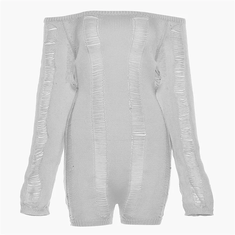 2023 Summer One Piece Jumpsuit Romper See Through Hollow Hole Open Back