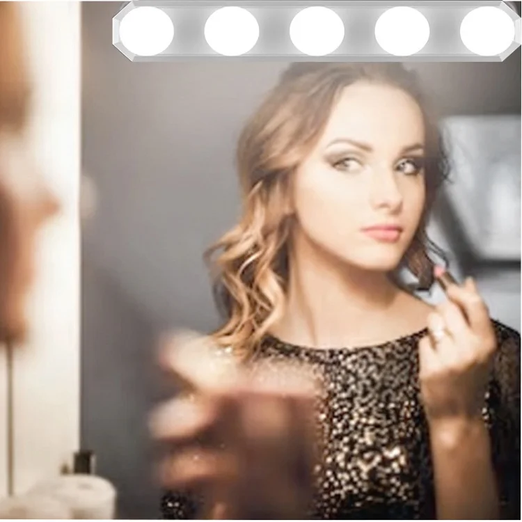 
Косметическое зеркало для макияжа шкаф туалетное зеркало со светодиодной подсветкой супер яркий 5 светодиодных ламп LED составляют свет портативное косметическое зеркало с usb-питанием, лампа 