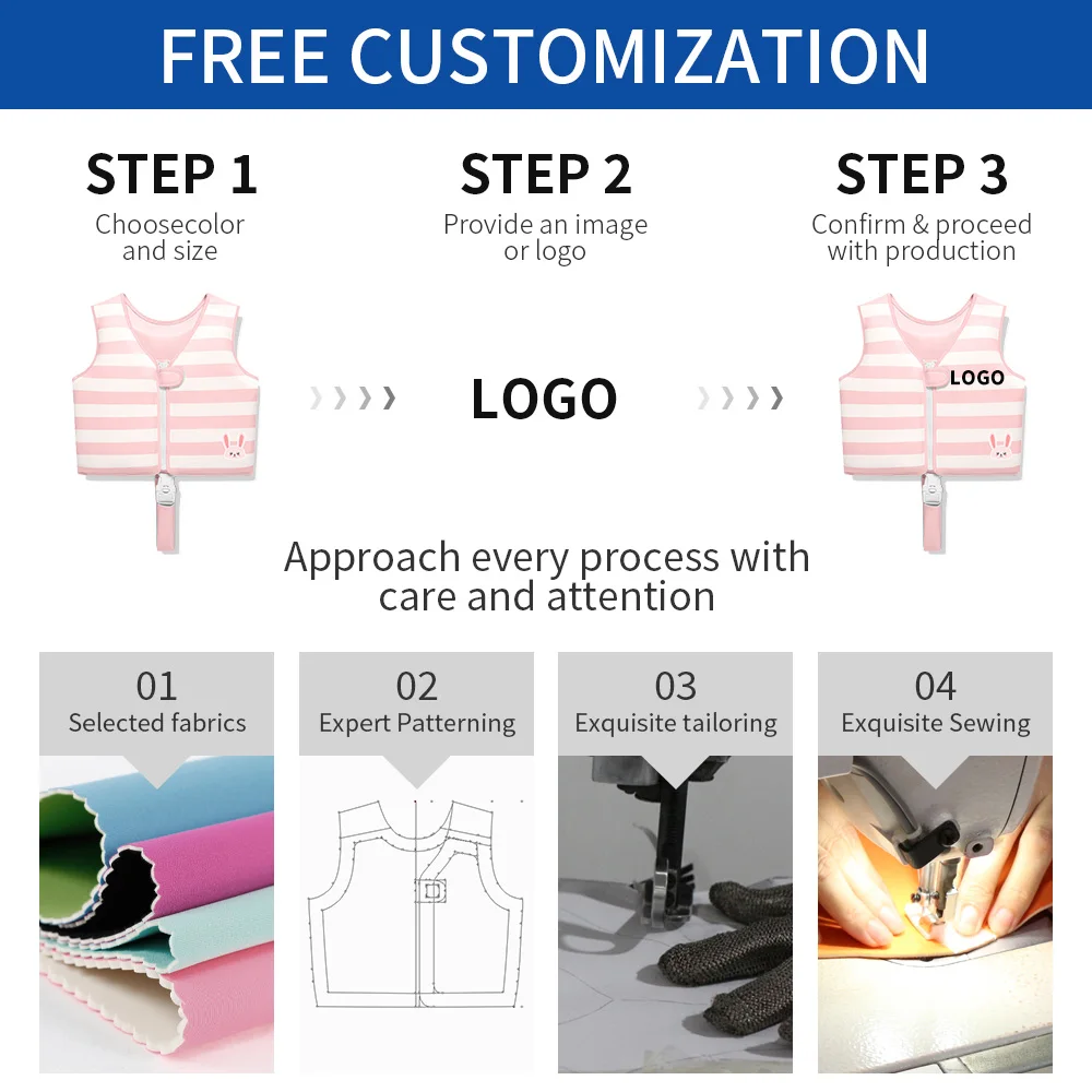 CE Certificated Child Baby Life Jacket Kids Swim Floating  EPE Foam Lifejacket Toddler Neoprene Aid Vest