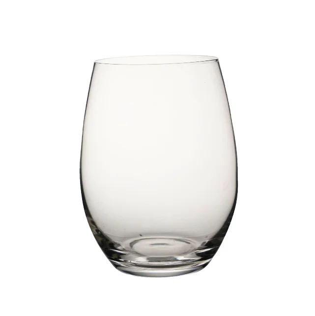 Custom Clear Stemless Egg-Shaped Red Wine Glass Cup Crystal Classic Vintage Minimalist Design Soda Lime Glass with Logo