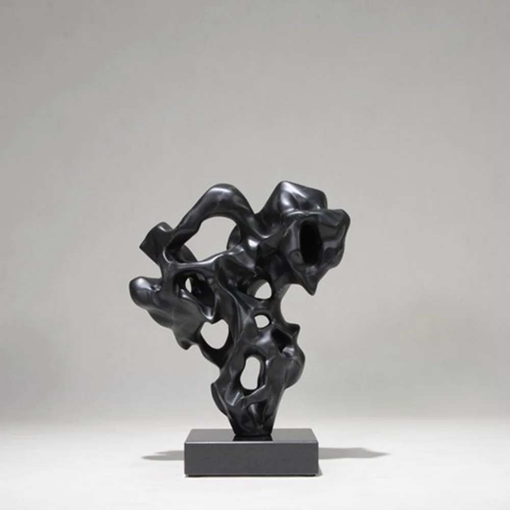 Modern Creative Handmade Black Abstract Resin Pop Art Table Art