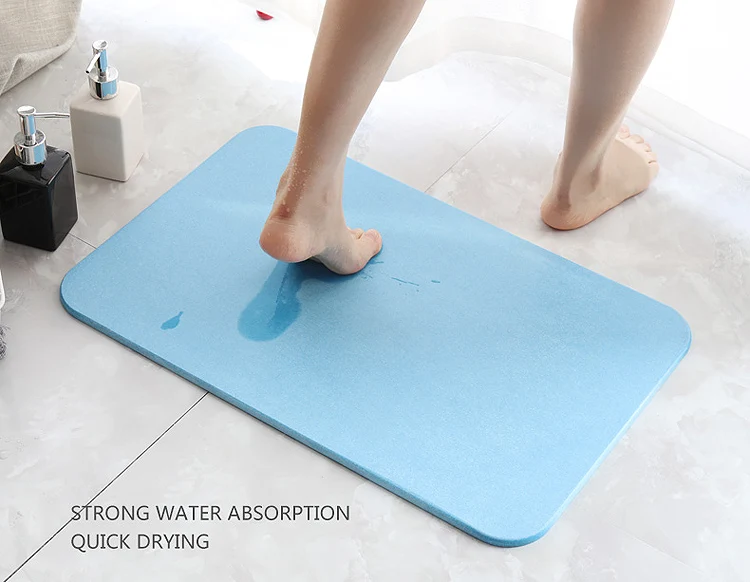 Diatomite Stone Bath Mat Quick Dry Anti Slip Super Water Absorbent Bath