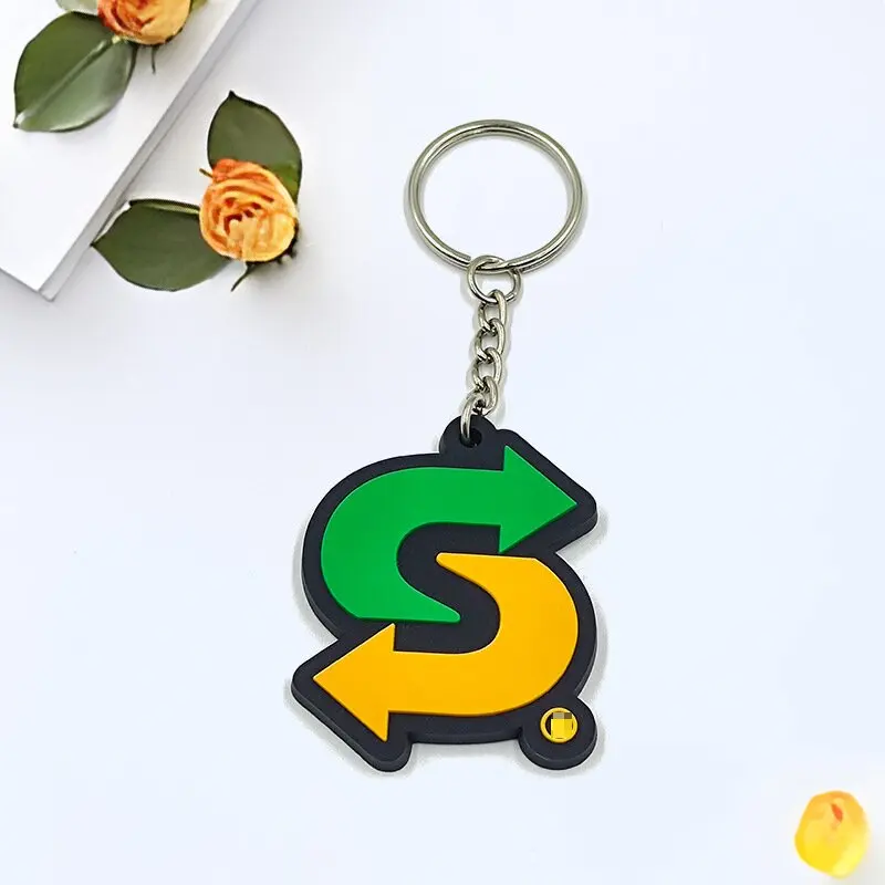 Personalized promotional custom soft pvc logo 2D rubber gift key chain custom logo letter logo pvc keychain manufacture