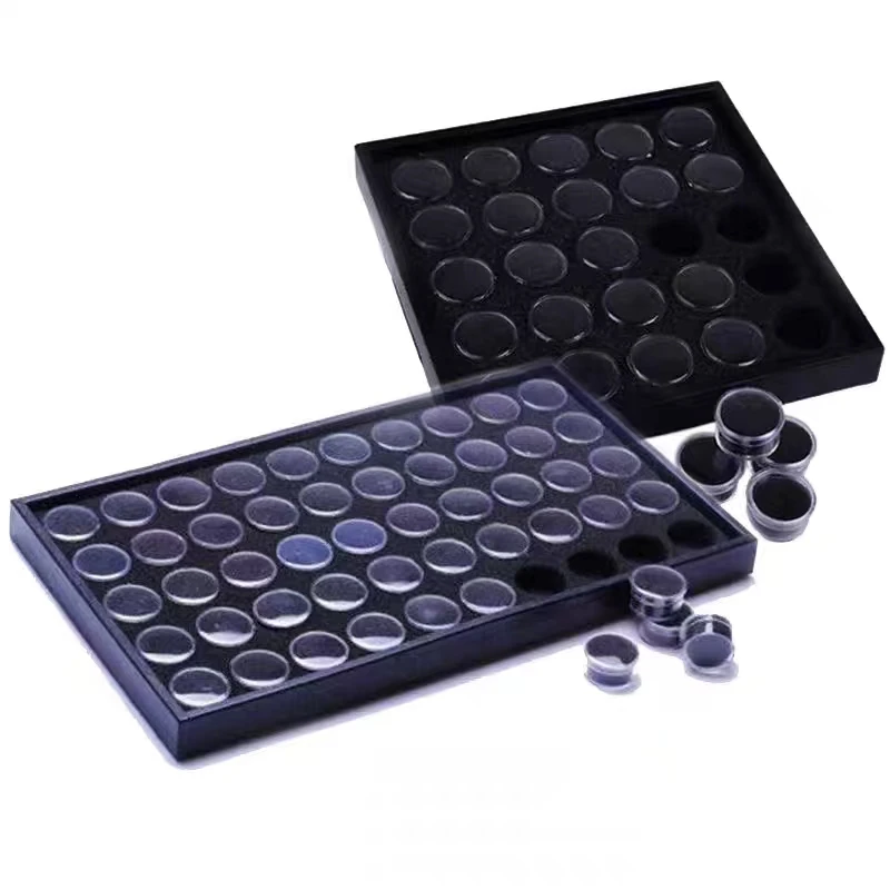 Nail Art 25 grid Black Decorative Drill Nail Ornament Storage Box Sorting easy collection