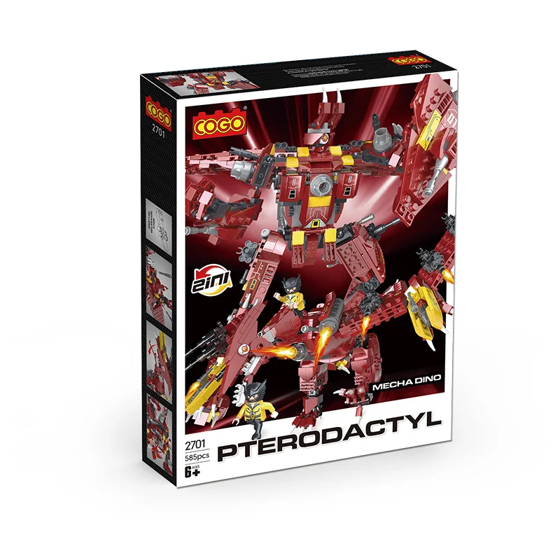 COGO 3D Mecha 2 in 1 Dino 3D Plastic Deformation Kids Dinosaur Blocks Building Toys for Children