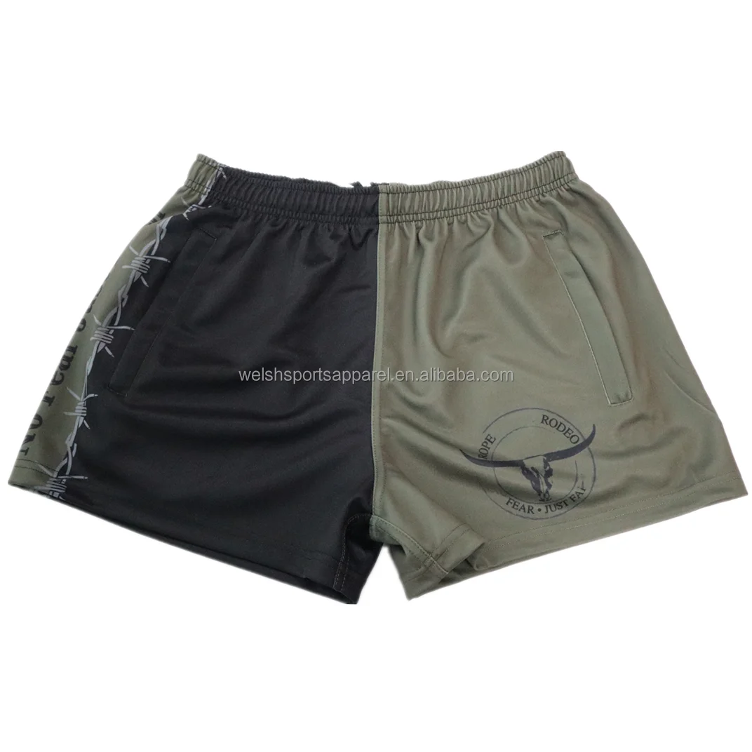 High Quality Polyester Custom Print Mens Team Rugby Footy League Shorts