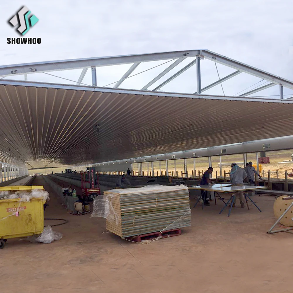 Commercial Cheap and Nice Design Poultry House Chicken Farm Side Wall Curtain System Steel Frame Structure Poultry House Cheap