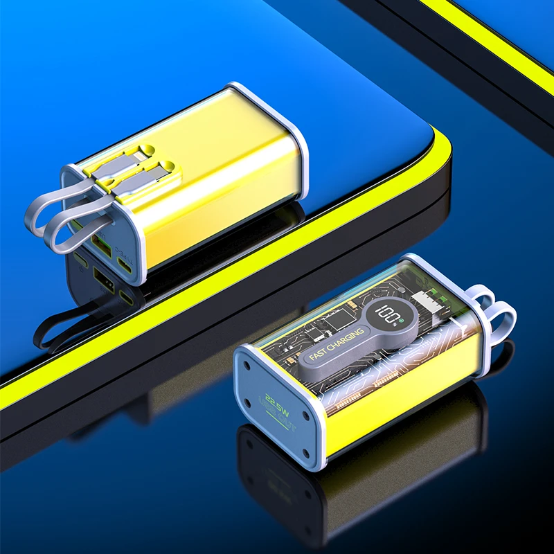 New Design 10000mah Transparent Portable Cell Phone Power Bank Punk