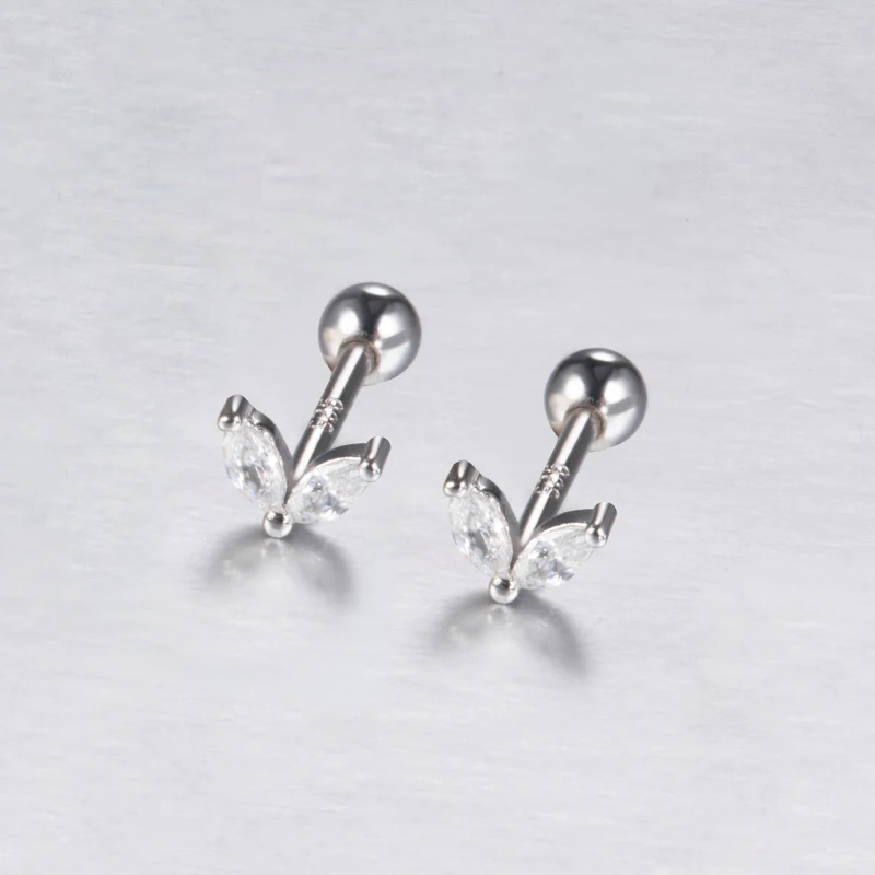 Fashion Gemstone Sterilized Ear Piercing Cz Studs Tash Tragus 925 ...