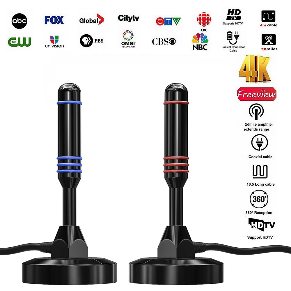 Analog Car Boaster Long Range Amplifier signal Booster Africa Mini caravan  Tv Box Rotating Dish Digital Indoor Tv Antenna