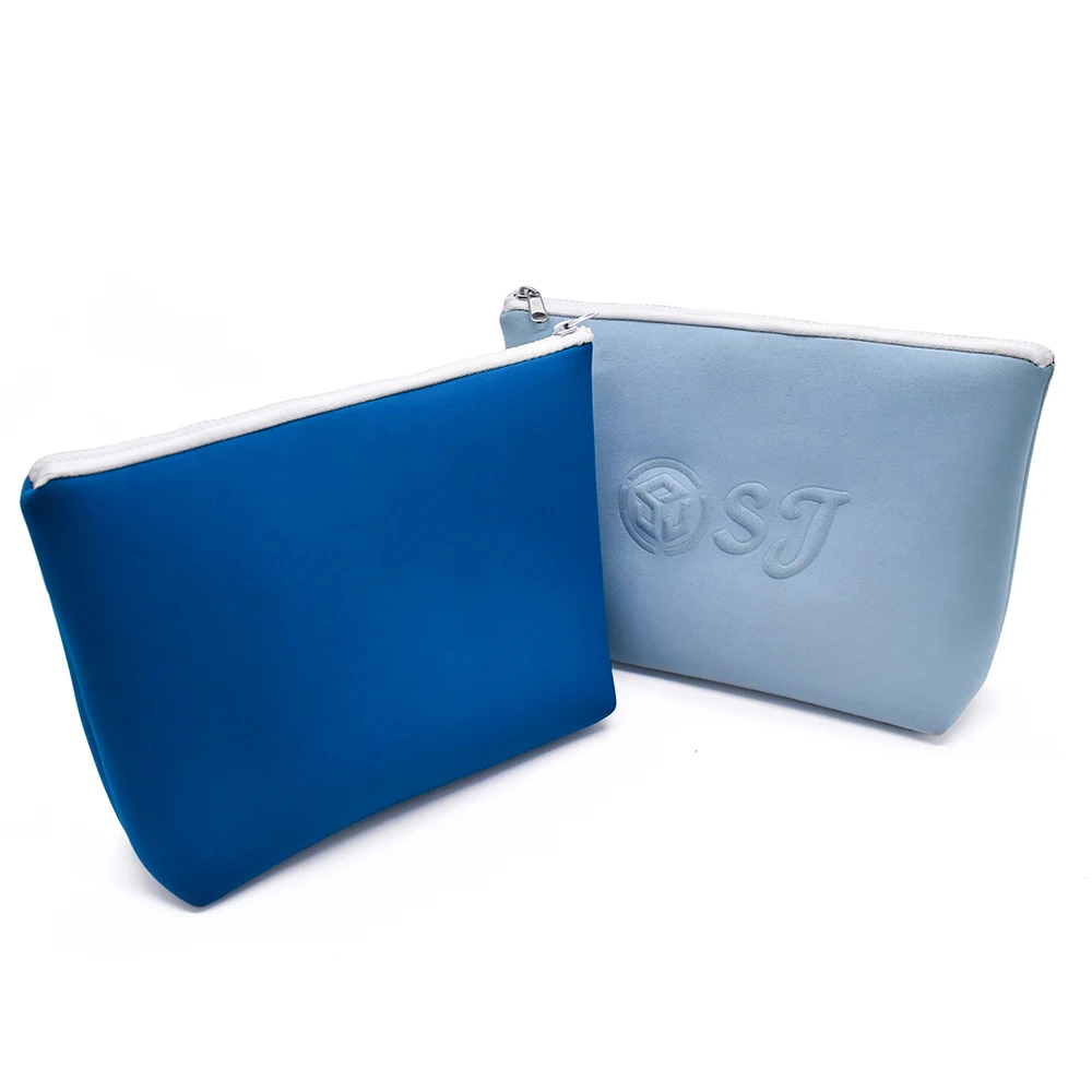 Custom Logo Waterproof Neoprene Makeup Bag Travel Cosmetic Pouch Large Capacity Toiletry Organizer Portable Wash Bag Women Gift