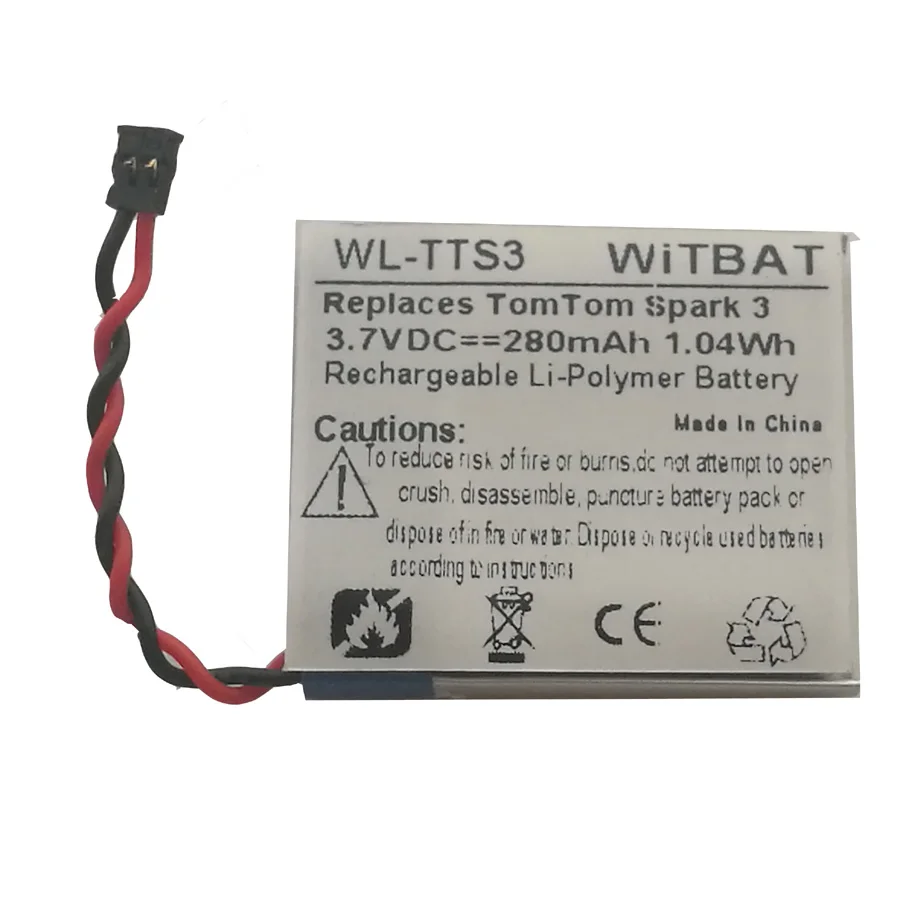 Fitness Watch，PP332727 3.7V 250mAh Replacement Battery for Tomtom Spark 3 GPS Activity Tracker 