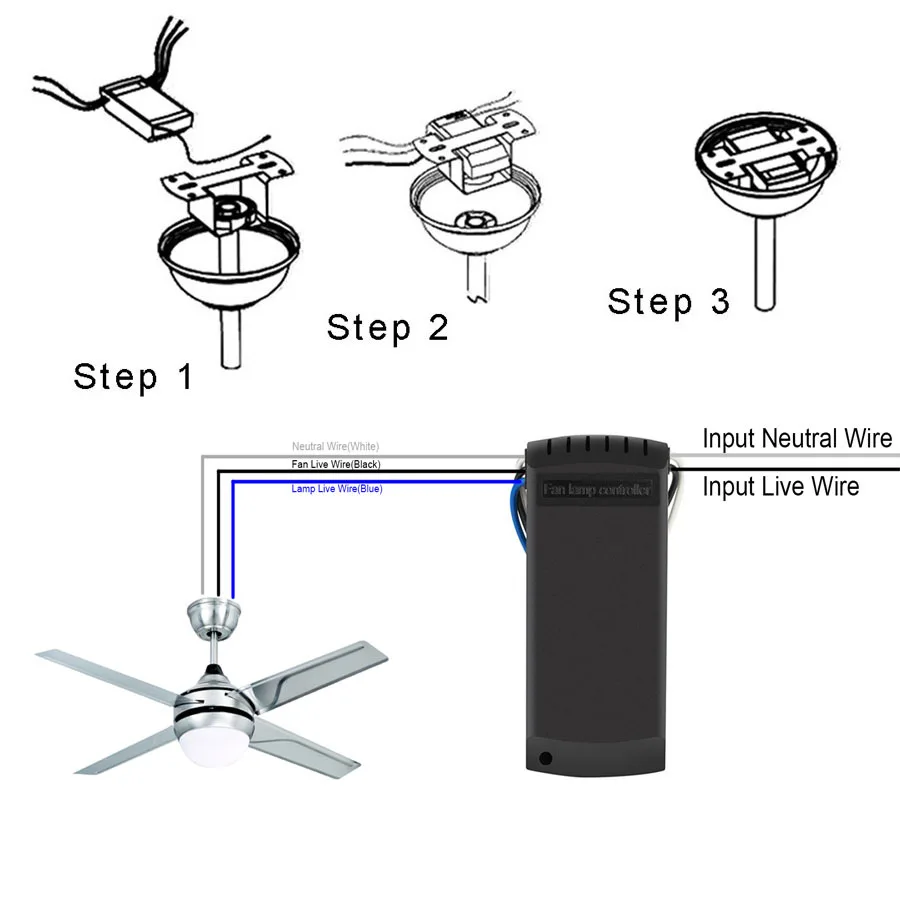 Kit De Control Remoto Universal Para Ventilador De Techo – WiFi Y Voz, Compatible Con Tuya (2 Circuitos)