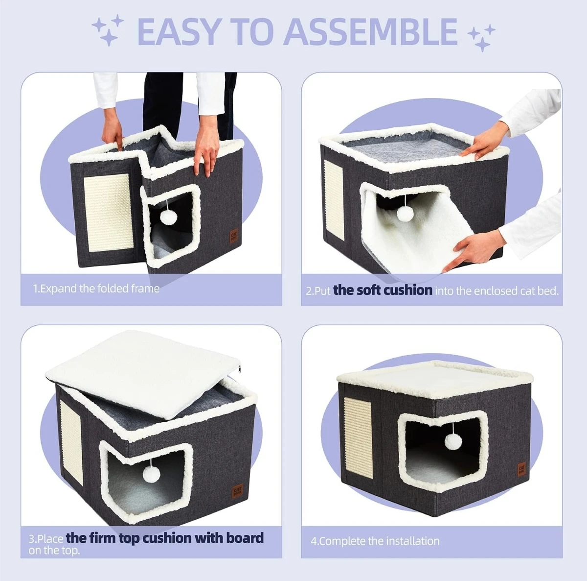 Multi-Level Washable Cat Wigwam Lounge Pet Bed for Cats and Small Pets Cat House Cat Playhouse Pet Cat House manufacture