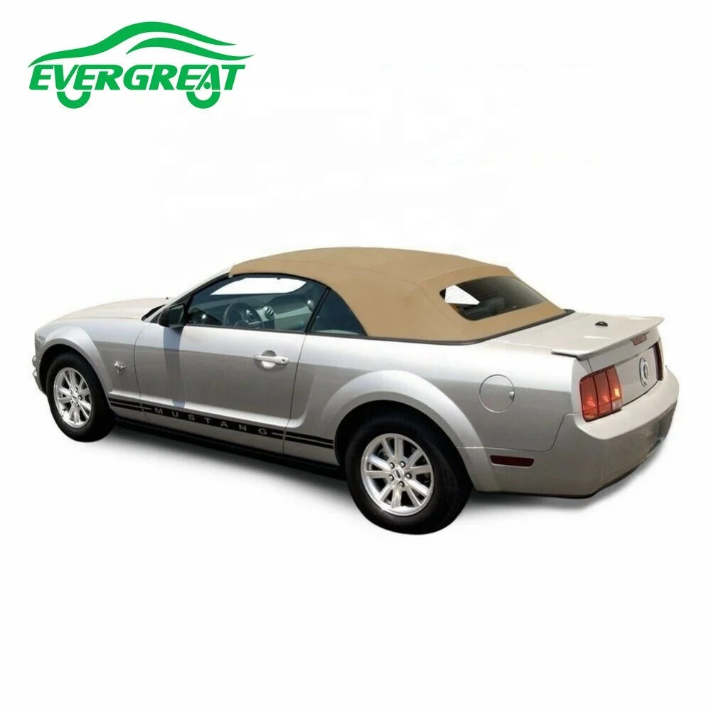 SAVYSPEDY Tan Convertible Top – Ford Mustang 2005-2014 – Heated Glass Window – Direct Replacement