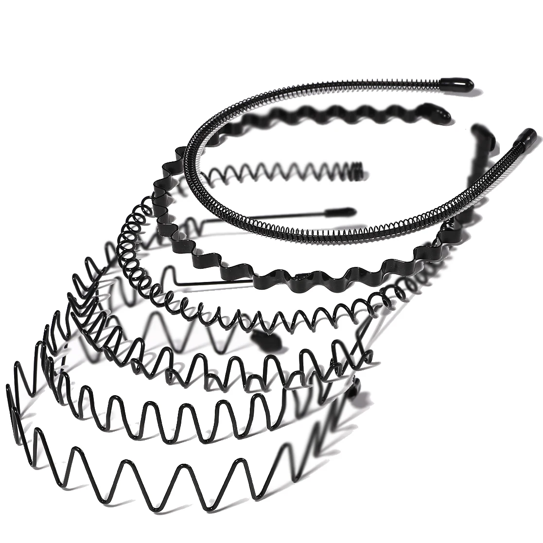 Black Metal Wavy Headband Men Women Hair Band Head Hoops Bands Sport  Headbands Headwear Hairband Bangs Holder Hair Accessories