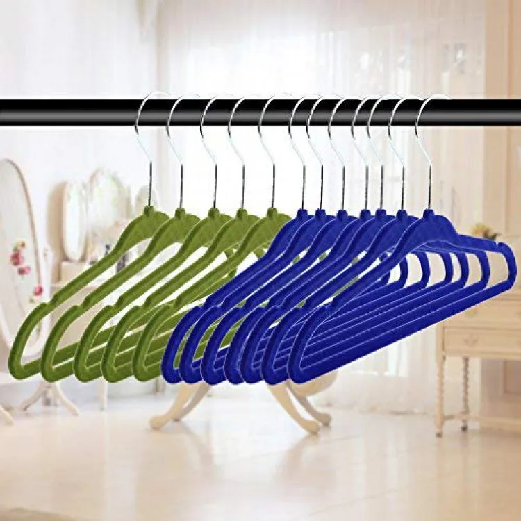 Source Velvet Hangers 100 Pack, Nonslip Clothes Hangers Heavy Duty 360  Swivel Hanger Hook Blue on m.