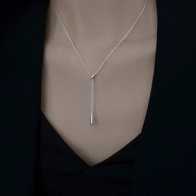 925 Silver Water Drop Luxury Necklace