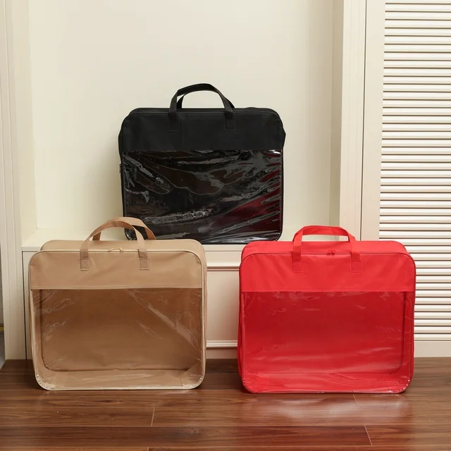 PVC Transparent Zipper Bags, Reusable, Suitable for Quilt Storage and Clothing Packaging. Customization Is Supported