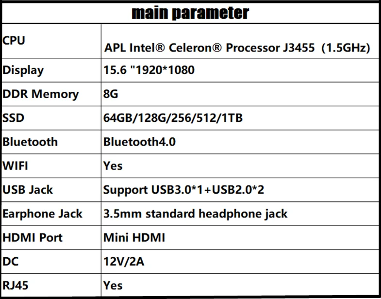 15.6 Inch Gaming With 8G RAM 1TB 512G 256G 128G 64G SSD ROM Laptop Ultrabook Intel Quad Core Windows 10 For Students Computer