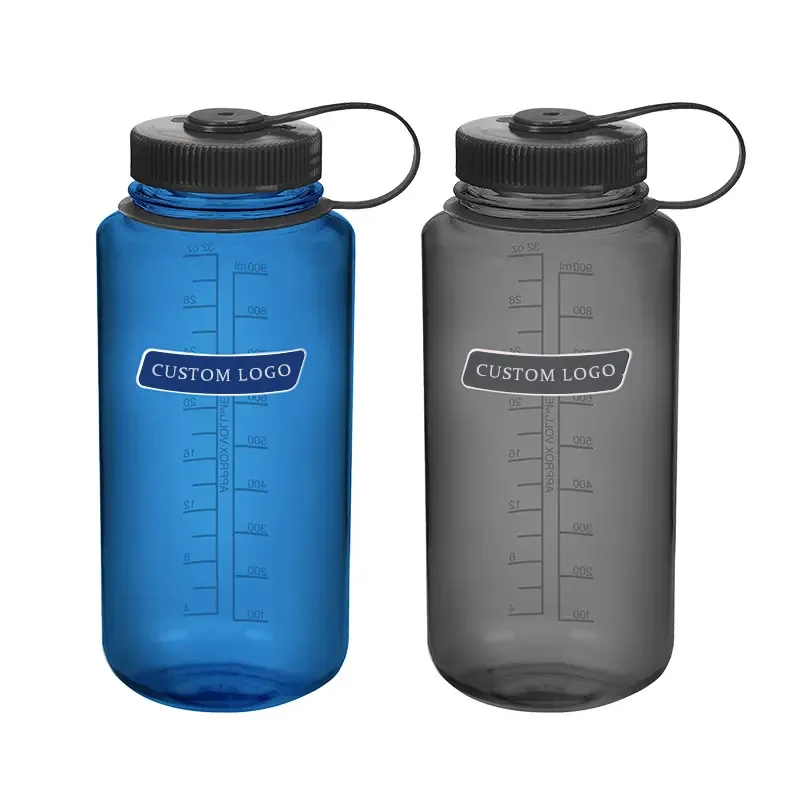 32oz Flat Lid Handle Water Bottle Space Cup Large Capacity Food Grade Plastic Water Bottle Buy