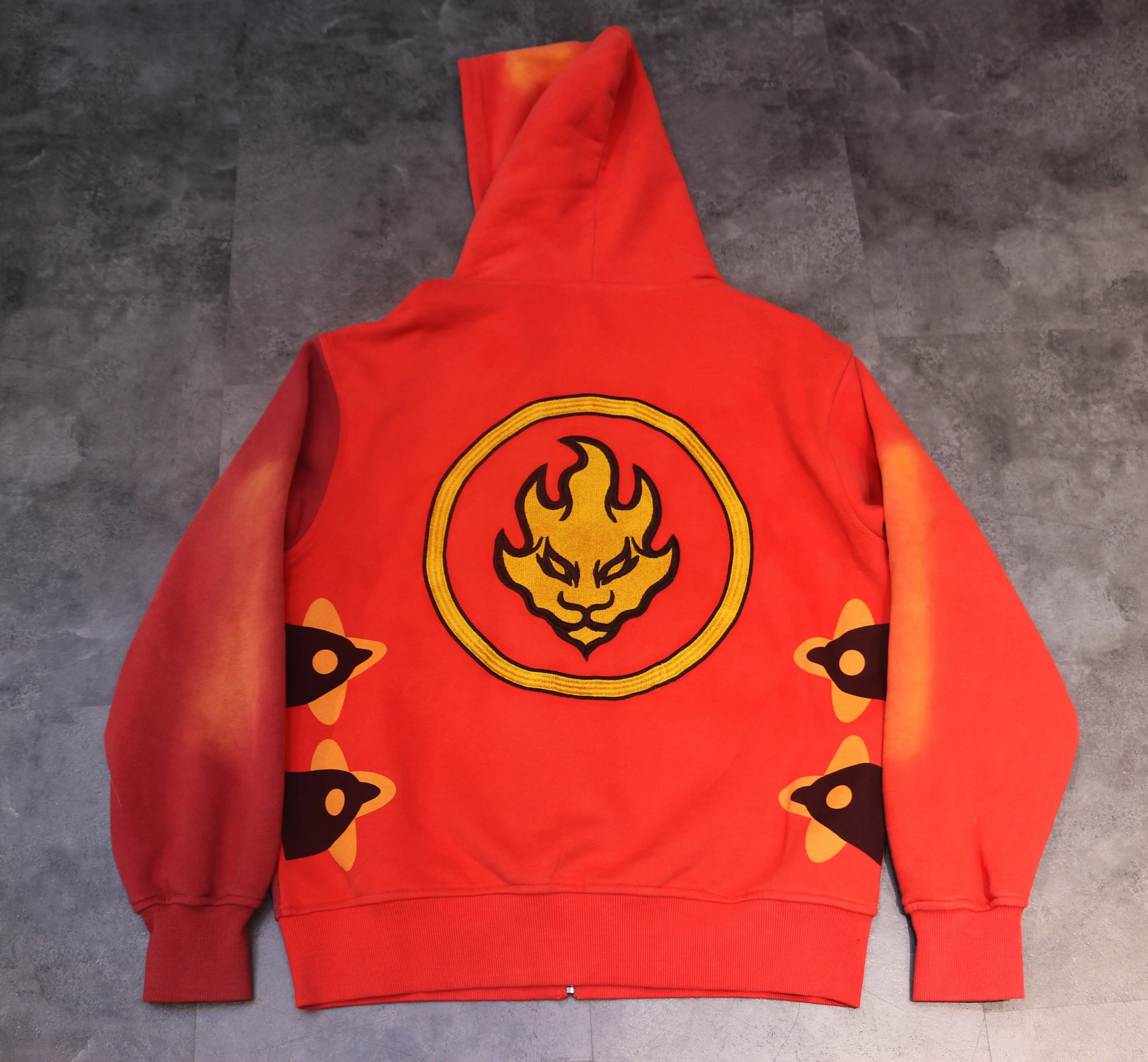 Custom Logo Embroidered Cotton Ninja Hoodie - Zip-Up, DTG Printed