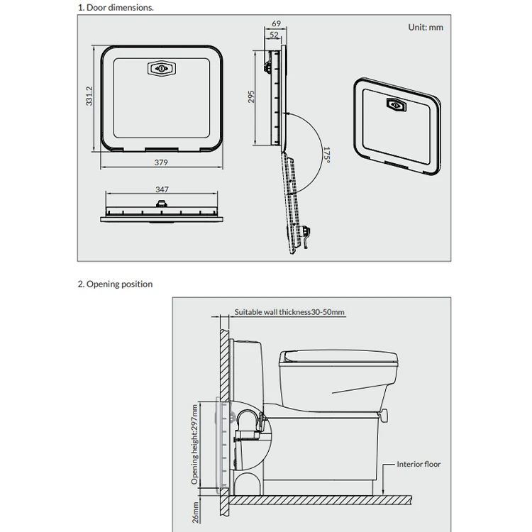 Electrical Camper Rv Toilet Bowl Is Made Of Lightweight Pp Material For