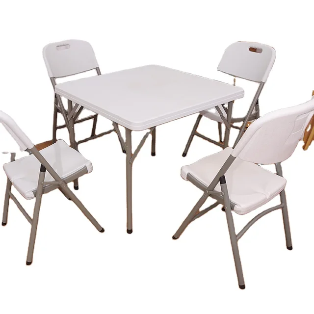 Plastic Square Folding Table Set Colorful Outdoor Portable Foldable Practical White 1 Piece Outdoor Furniture Modern 7-15 Days