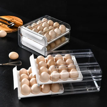 Refrigerator Egg Tray, 40 Grids/2 Layers Refrigerator Egg Holder, Refrigerator  Egg Drawer, Refrigerator Fresh Egg Storage Box (1 Piece)